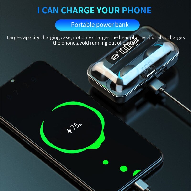 F9 Wireless Headphone TWS Blue - Wireless Earbuds Tws ulasan dan harga
