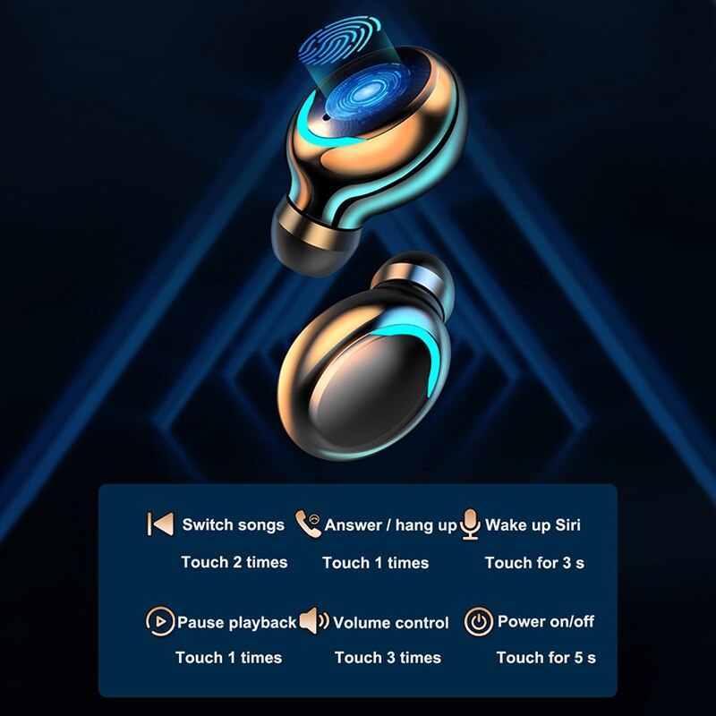 F9 Wireless Headphone TWS Blue - Wireless Earbuds Tws ulasan dan harga