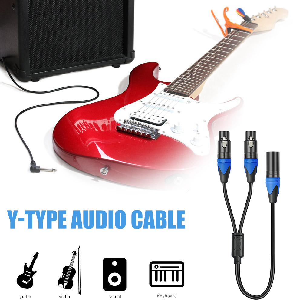 50cm 1 XLR Female To 2 XLR Mal - Audio Splitter Y ulasan dan harga