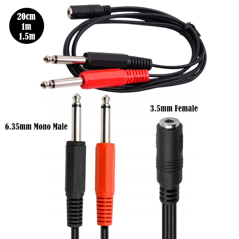 6.35 Mm Male To 2 6.35 Mm 3.5m - Cable Extension 3.5 ulasan dan harga
