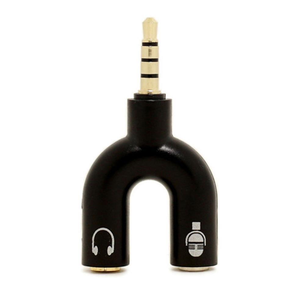 1PC Dual 3.5MM U Type Adapter  - Earphone Splitter Jack ulasan dan harga