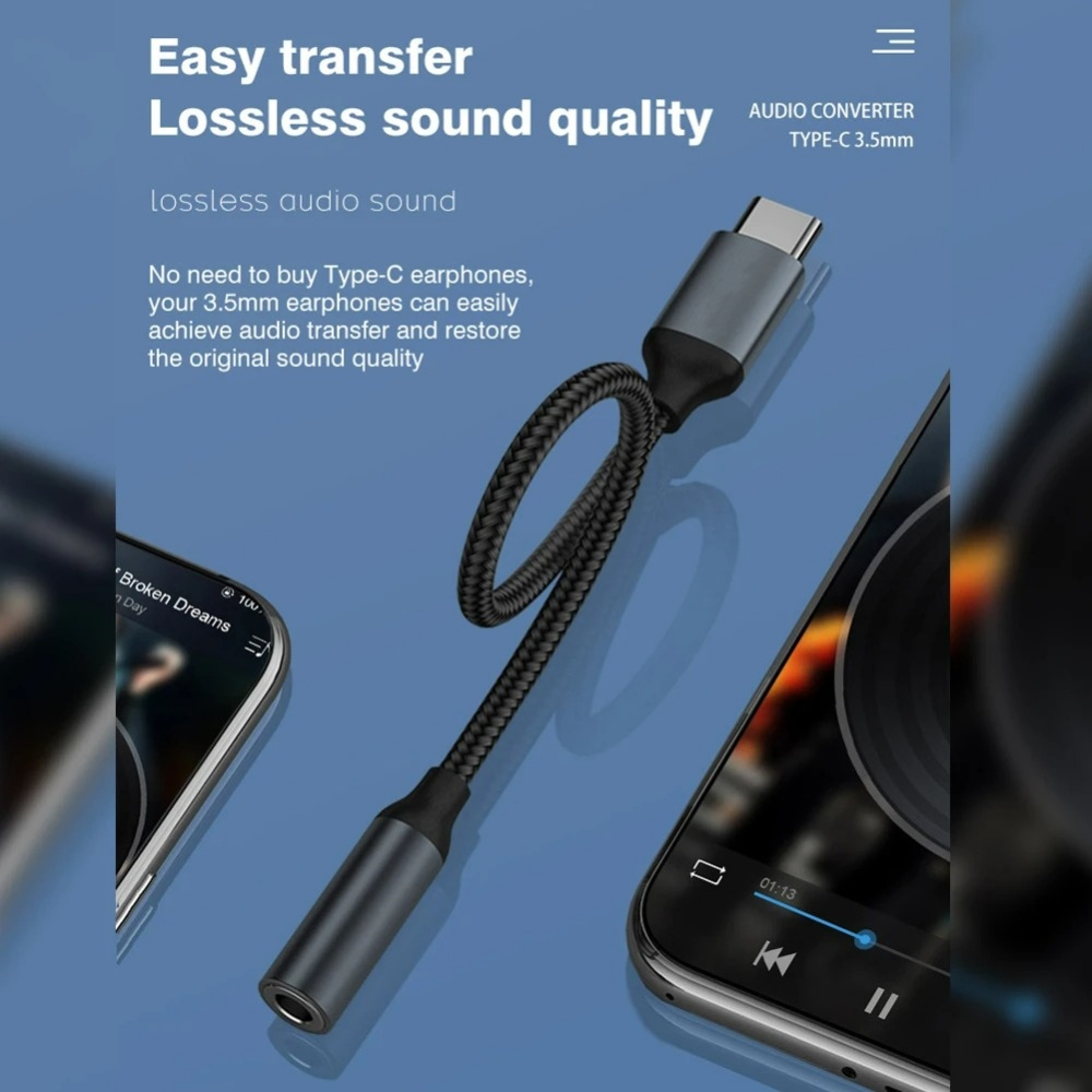 USB Type C To 3.5mm Audio Adap - Audiophile Headphone Wired ulasan dan harga