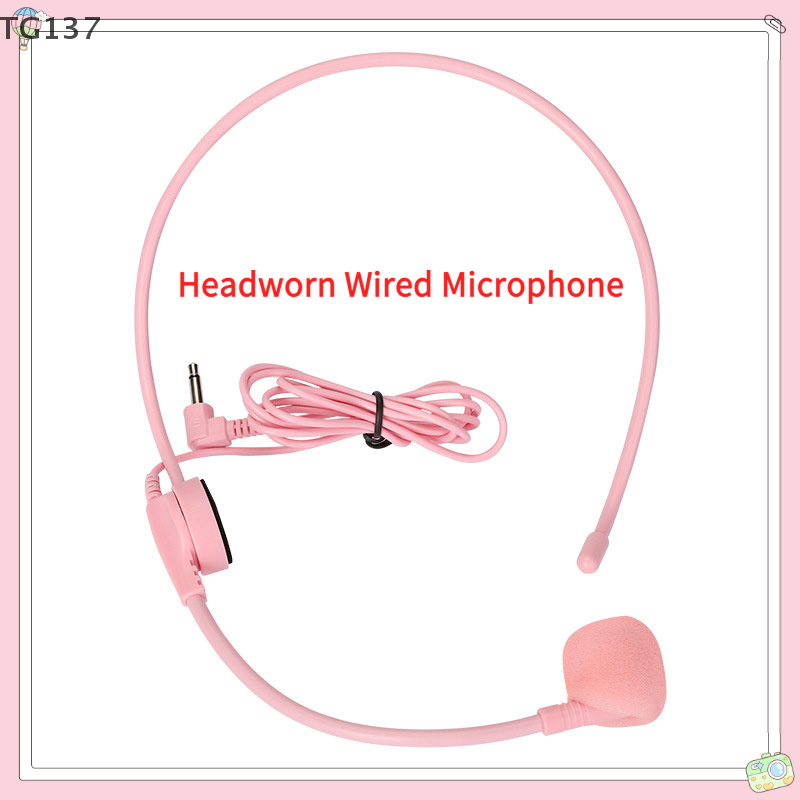 1Pcs 3.5MM Pink Headworn Wired - Wired Earphone Mic ulasan dan harga