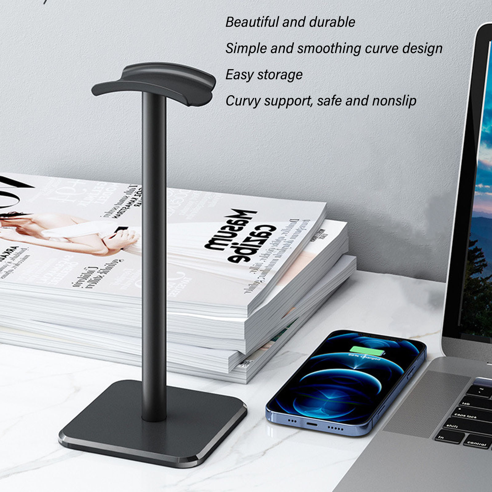 Headphone Stand Rounded Corner - Headphone Stand Desk ulasan dan harga