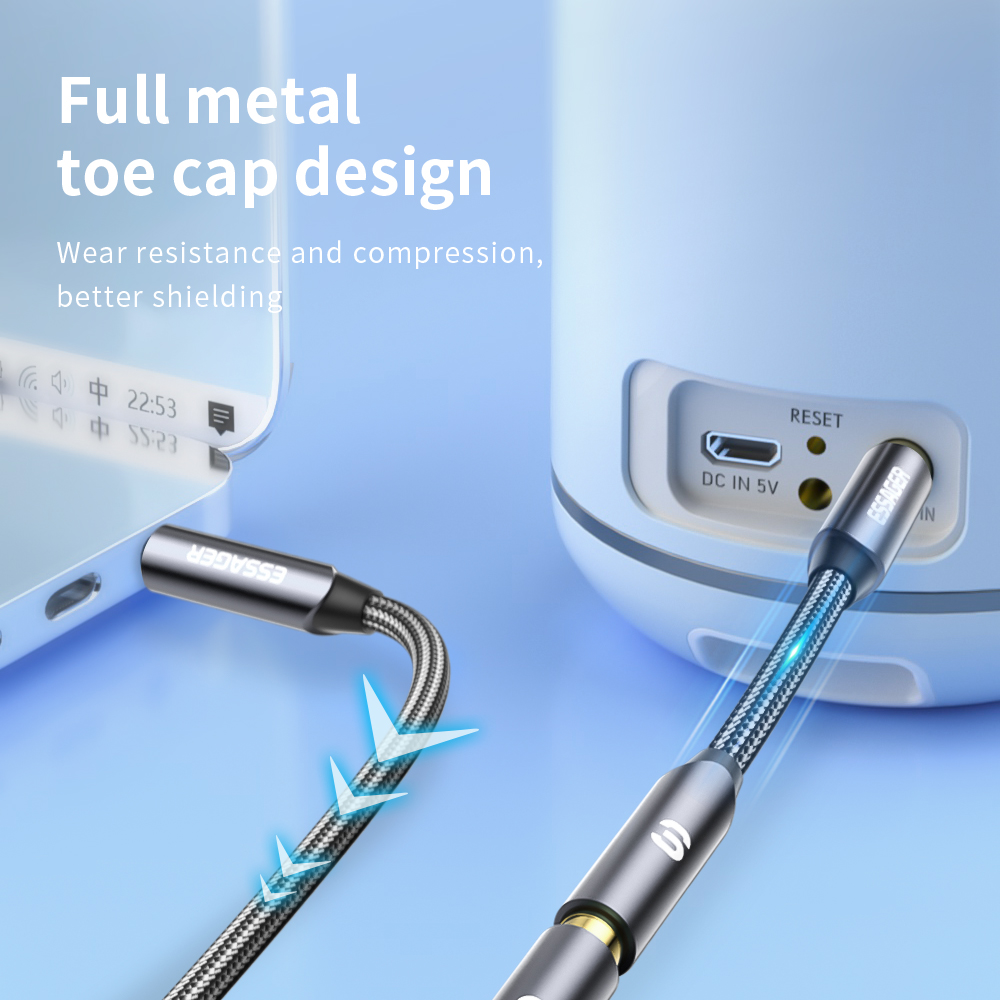 ESSAGER Headphone Extension Ca - Earphone Splitter Jack ulasan dan harga