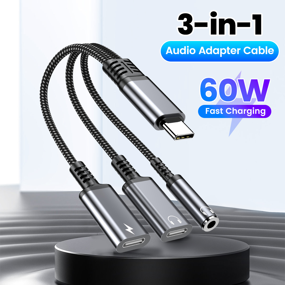 Type C Audio Adapter Cable 3in - Earphone Splitter Jack ulasan dan harga