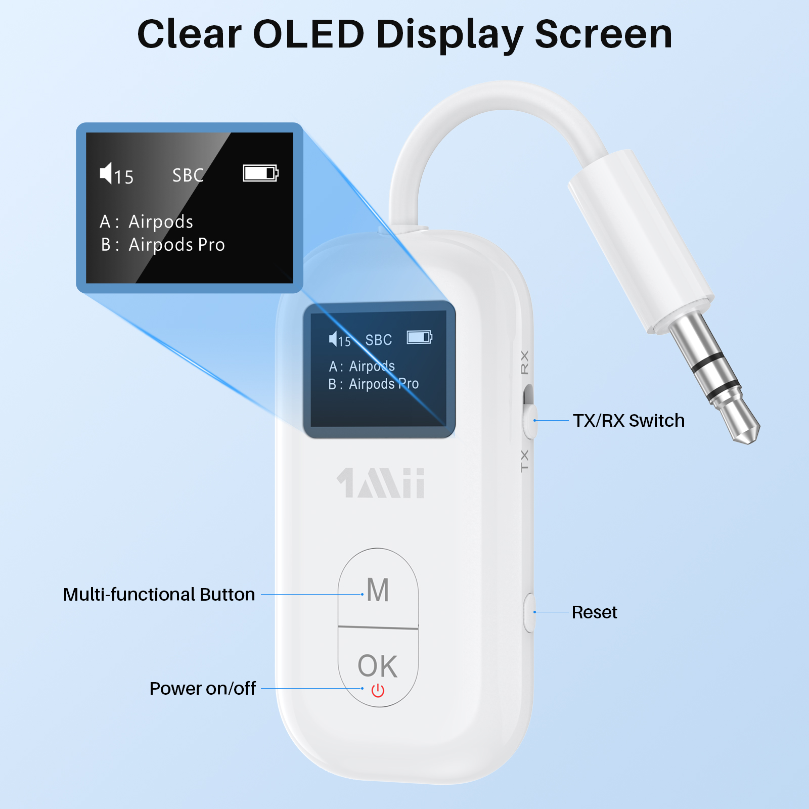 1Mii Airplane 3.5mm AUX Blueto - Bluetooth Adapter Receiver ulasan dan harga