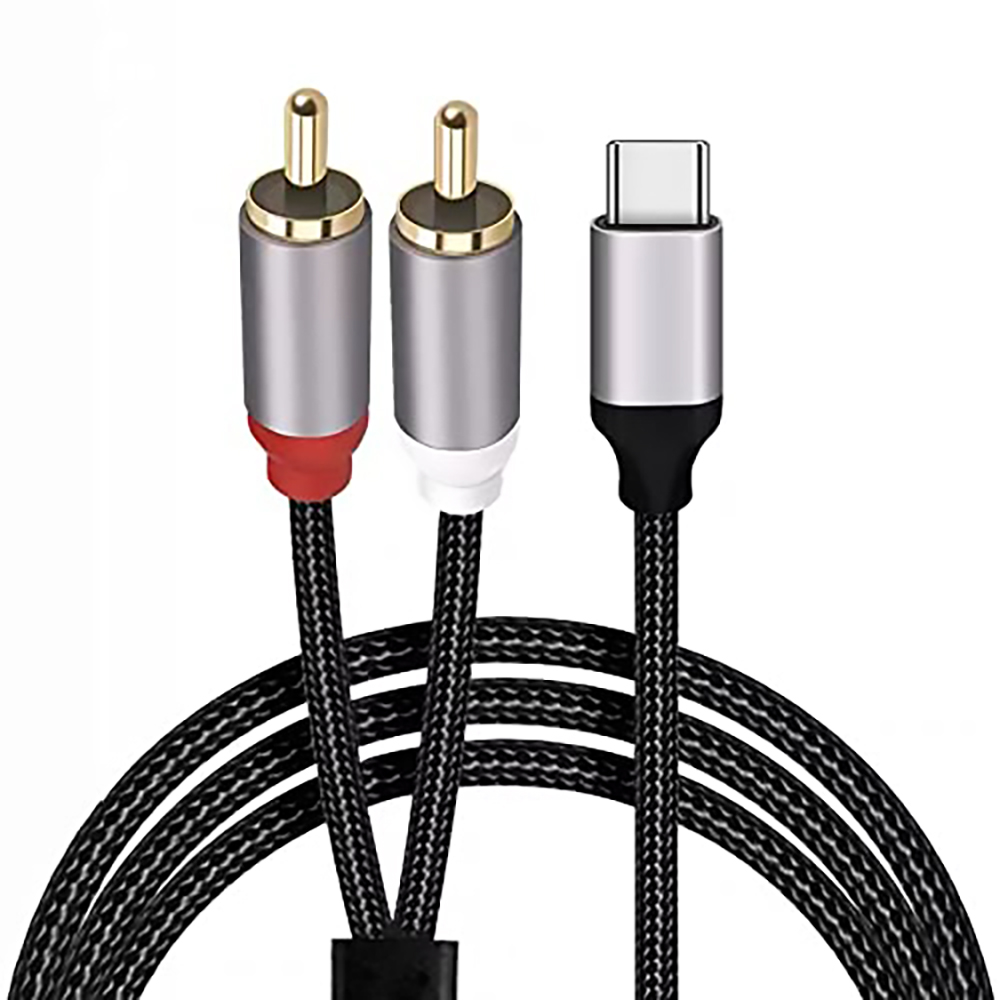 USB C to 2 RCA Audio Cable, Ty - Earphone Splitter Jack ulasan dan harga